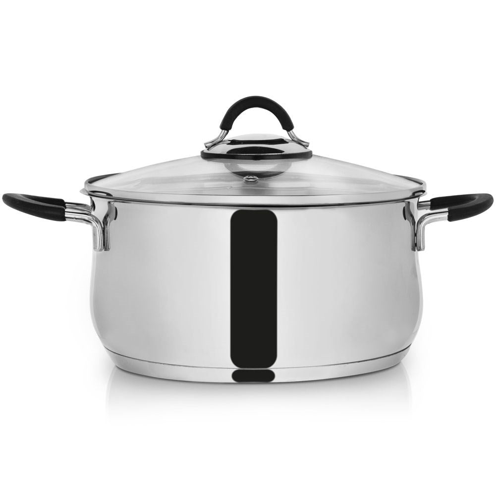 Premium saucepan in stainless steel with steam release lid