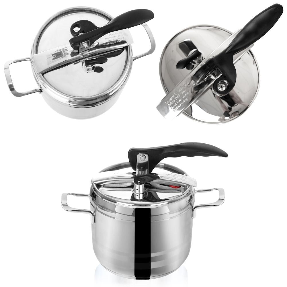 Pressure cooker 3.5L in stainless steel with safety valves