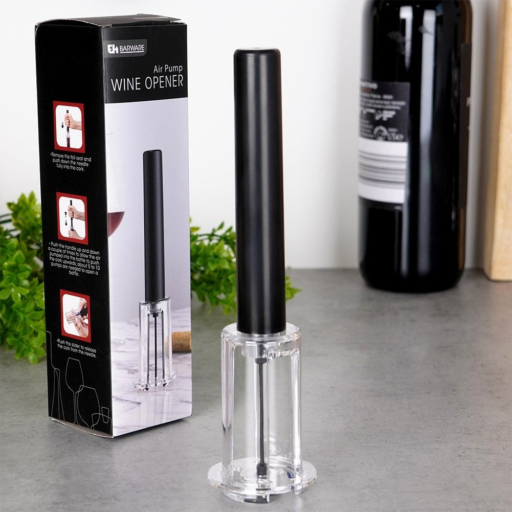 Pressure-driven manual wine opener in durable material