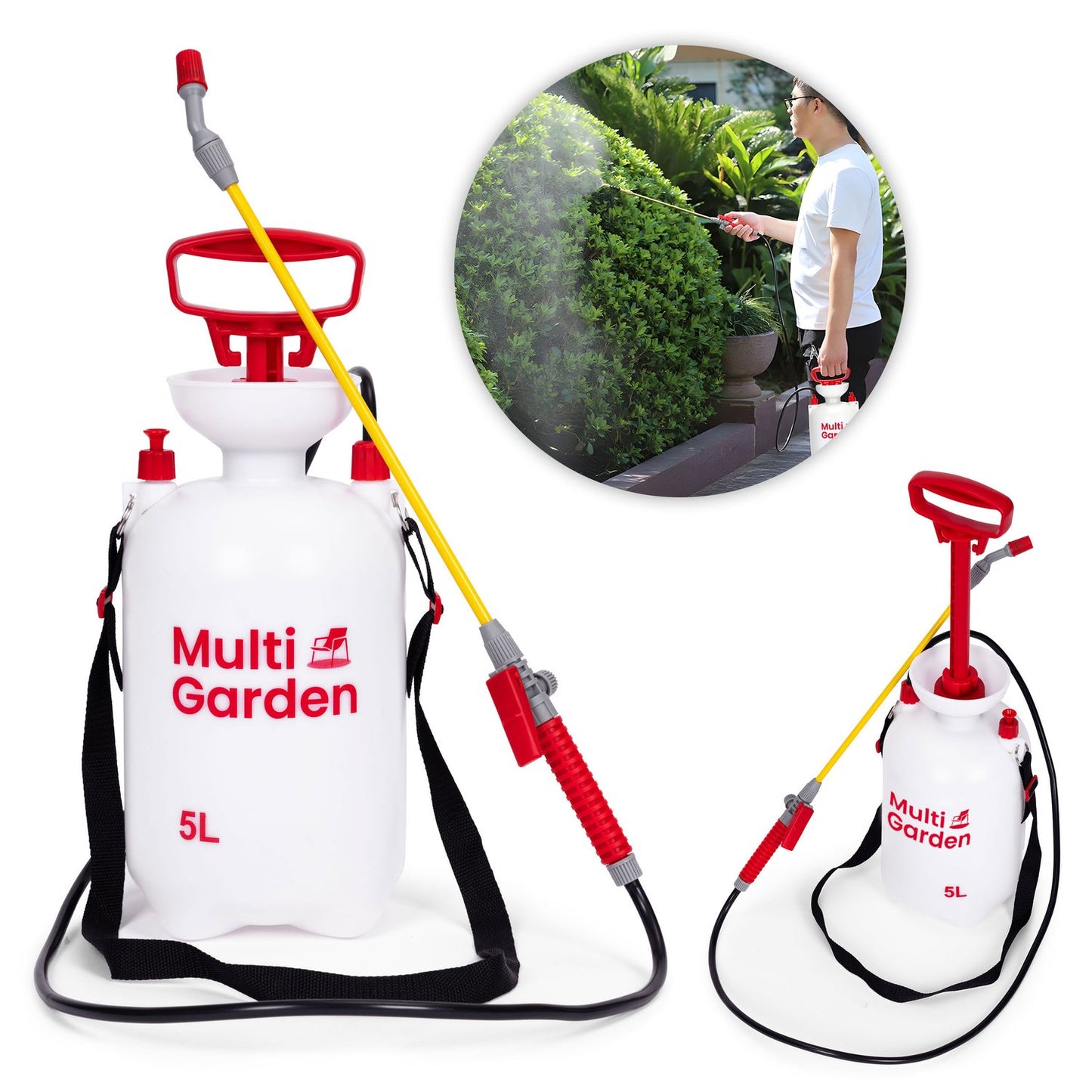 Pressure sprayer 5L, garden, handheld, long lance, MultiGarden