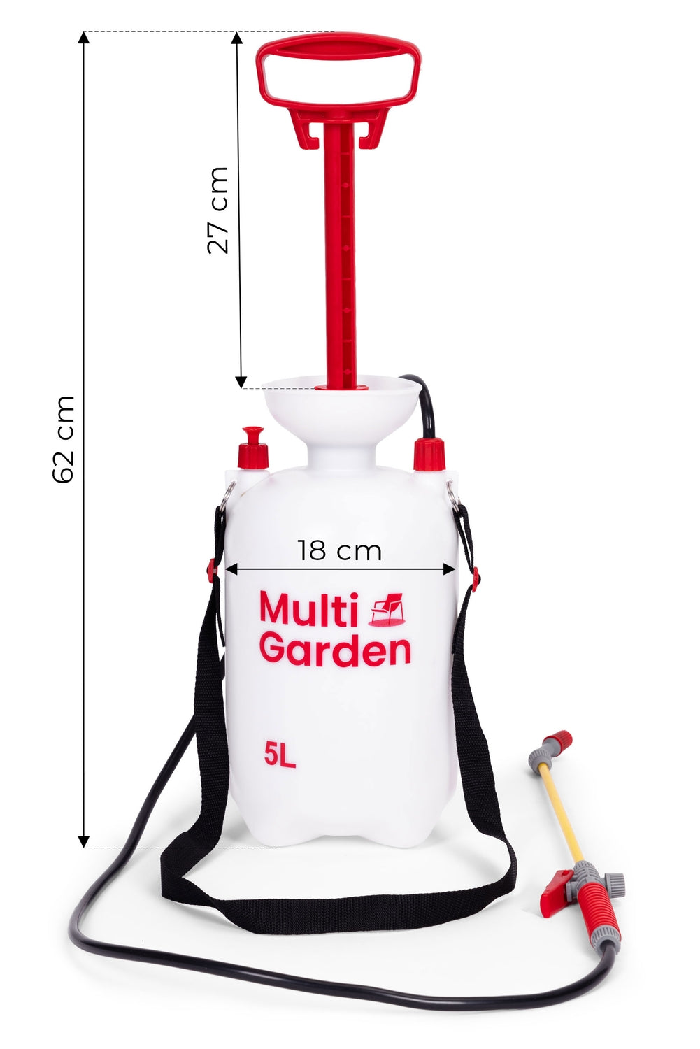Pressure sprayer 5L, garden, handheld, long lance, MultiGarden