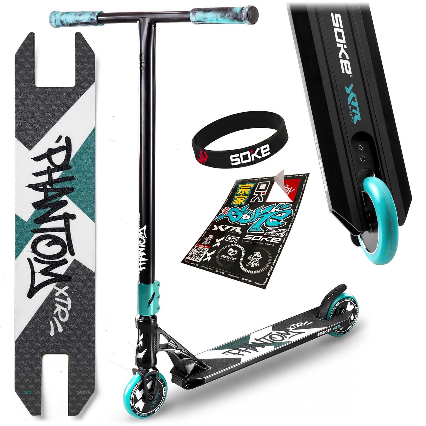 Pro Stunt Scooter, Turquoise, 110mm Wheels