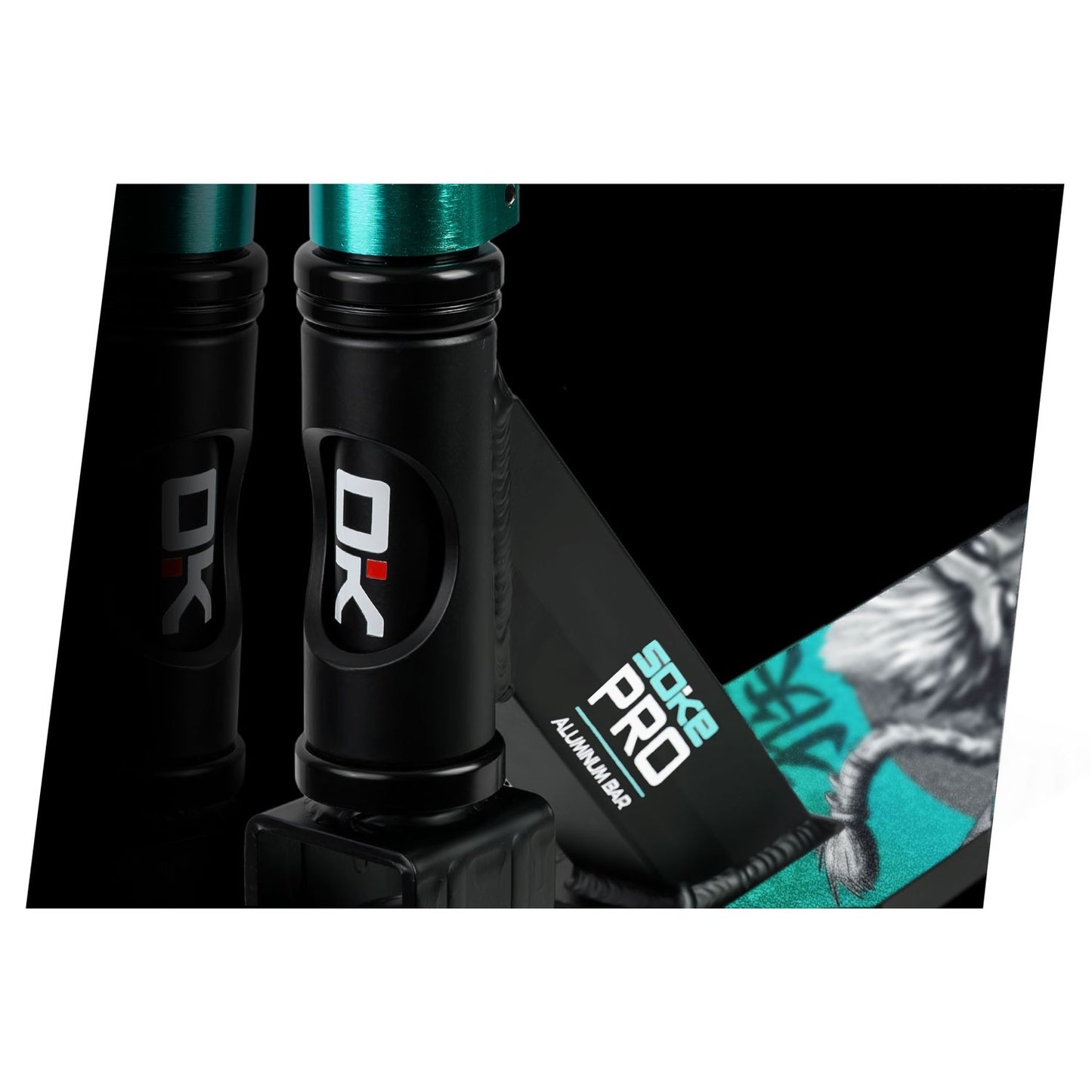 Professional Trick Scooter SOKE PRO Silver-Turquoise