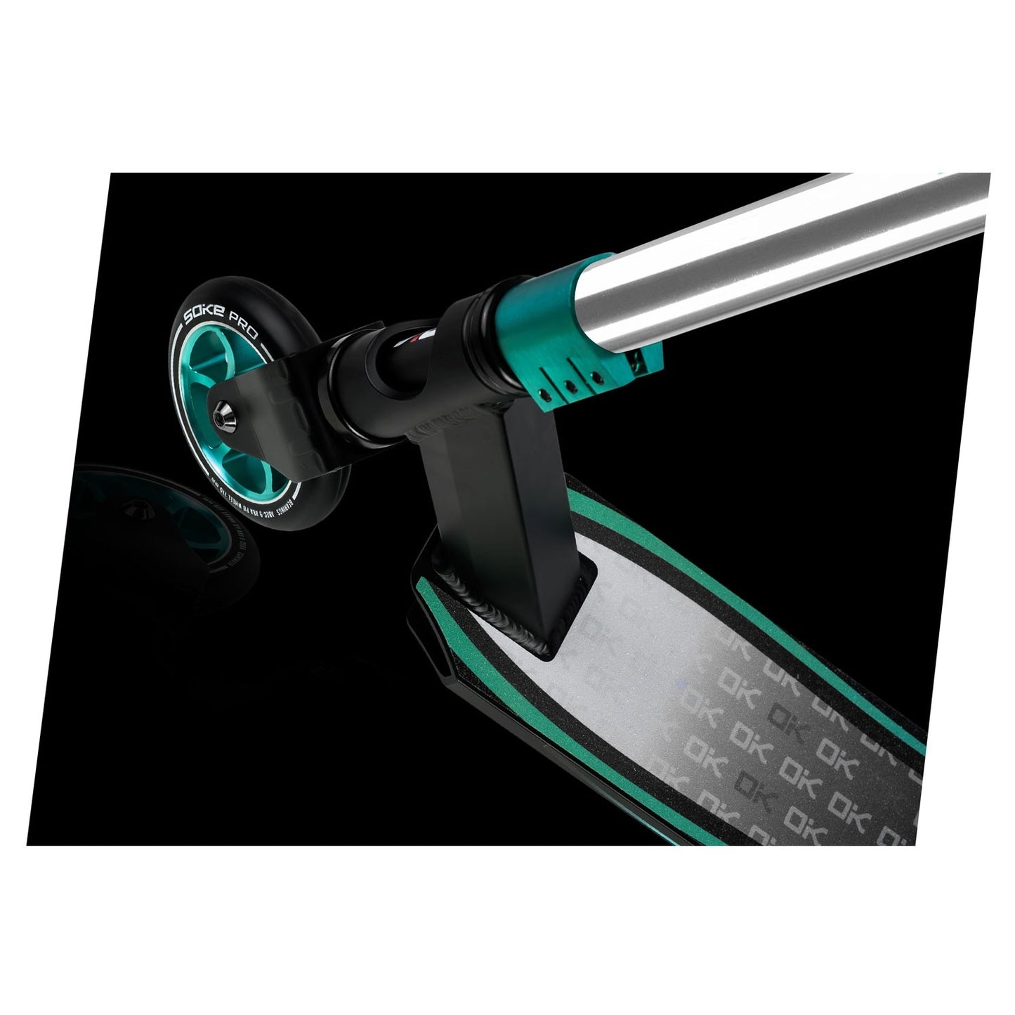 Professional Trick Scooter SOKE PRO Silver-Turquoise