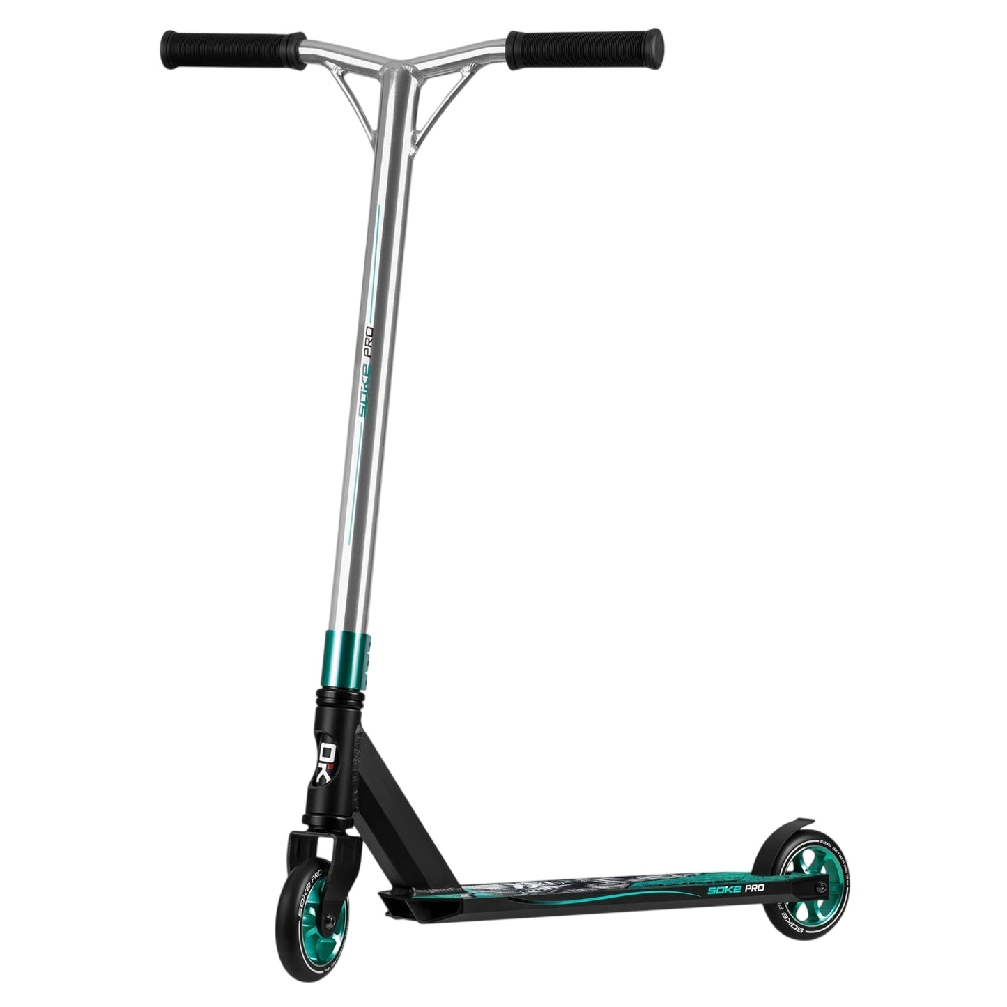 Professional Trick Scooter SOKE PRO Silver-Turquoise