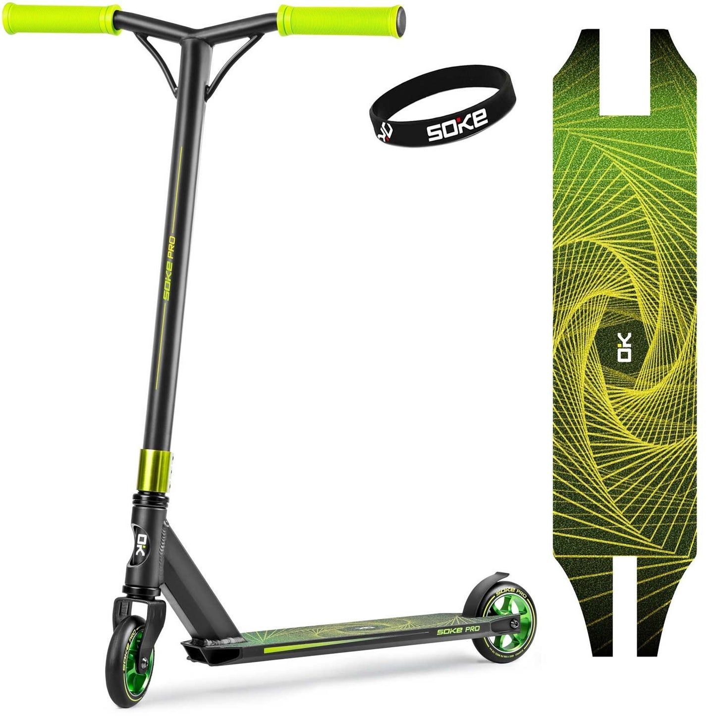 Professional Trick-kick bike SOKE PRO Yellow-Green
