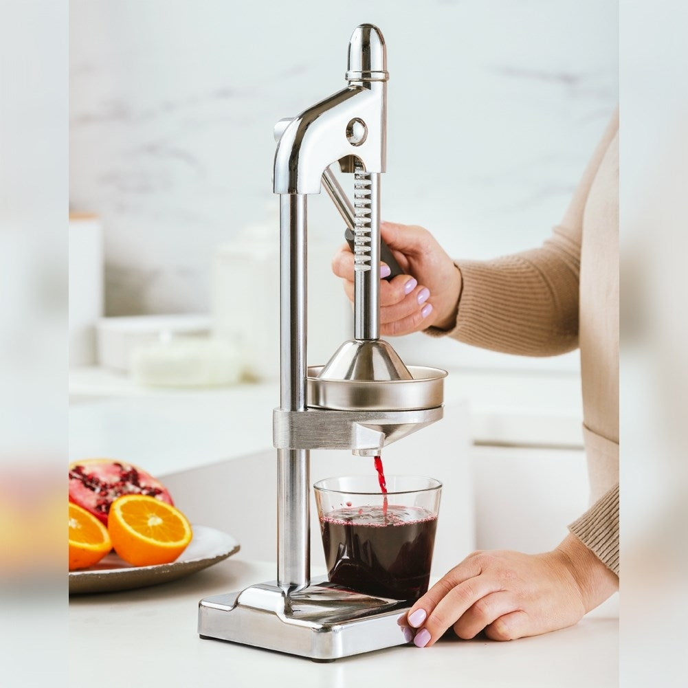 Professional citrus and pomegranate press in stainless steel