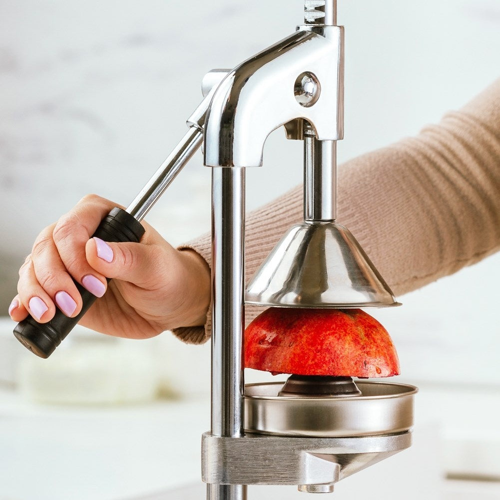 Professional citrus and pomegranate press in stainless steel