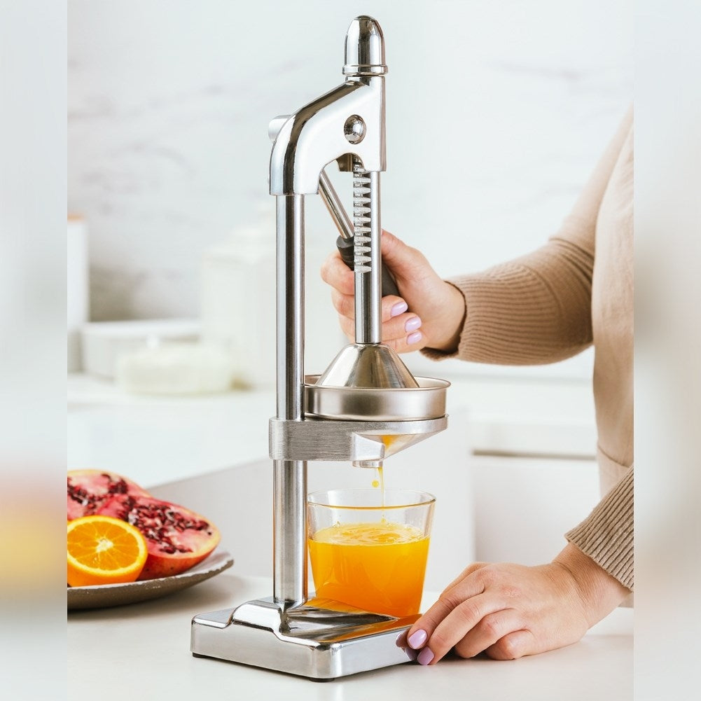 Professional citrus and pomegranate press in stainless steel