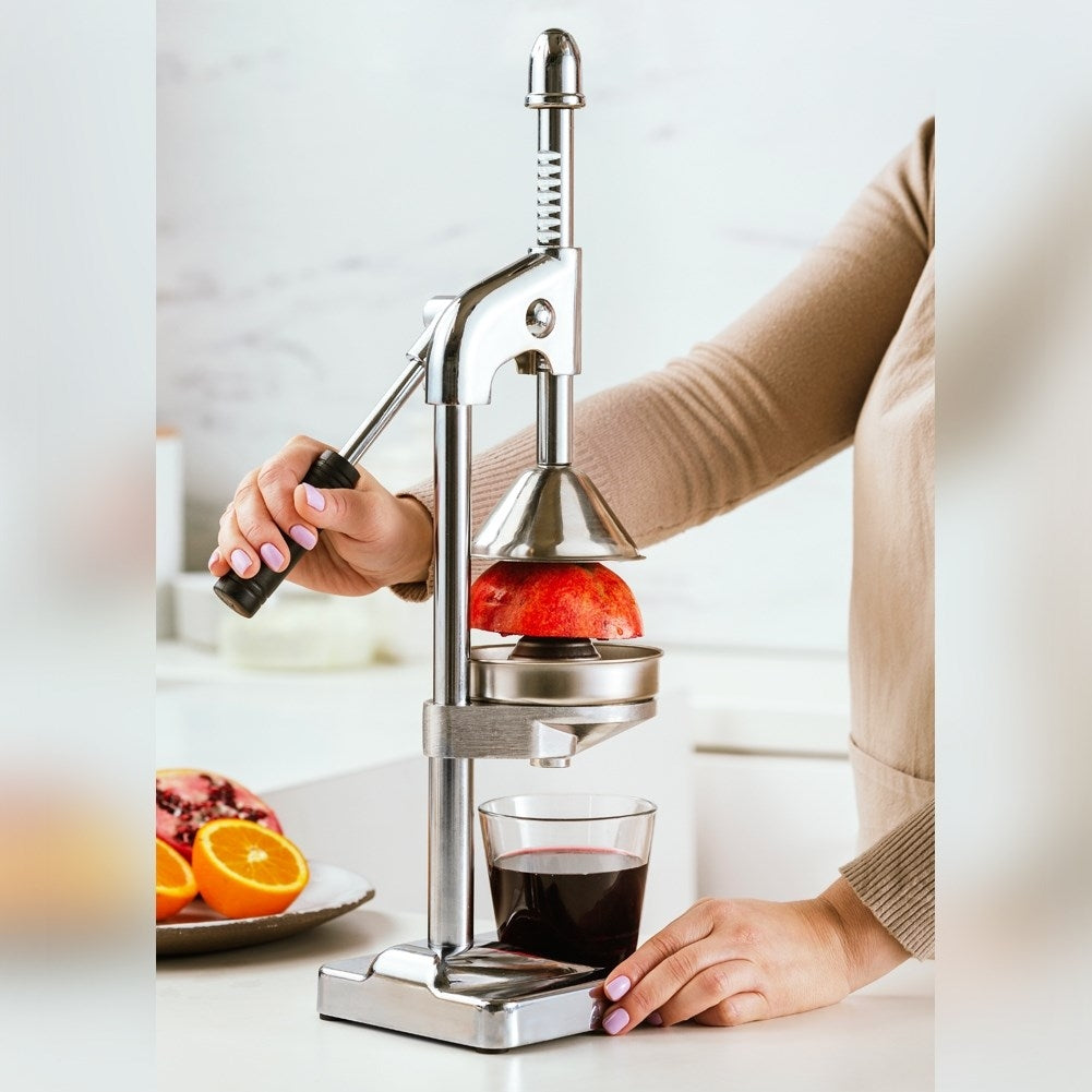 Professional citrus and pomegranate press in stainless steel