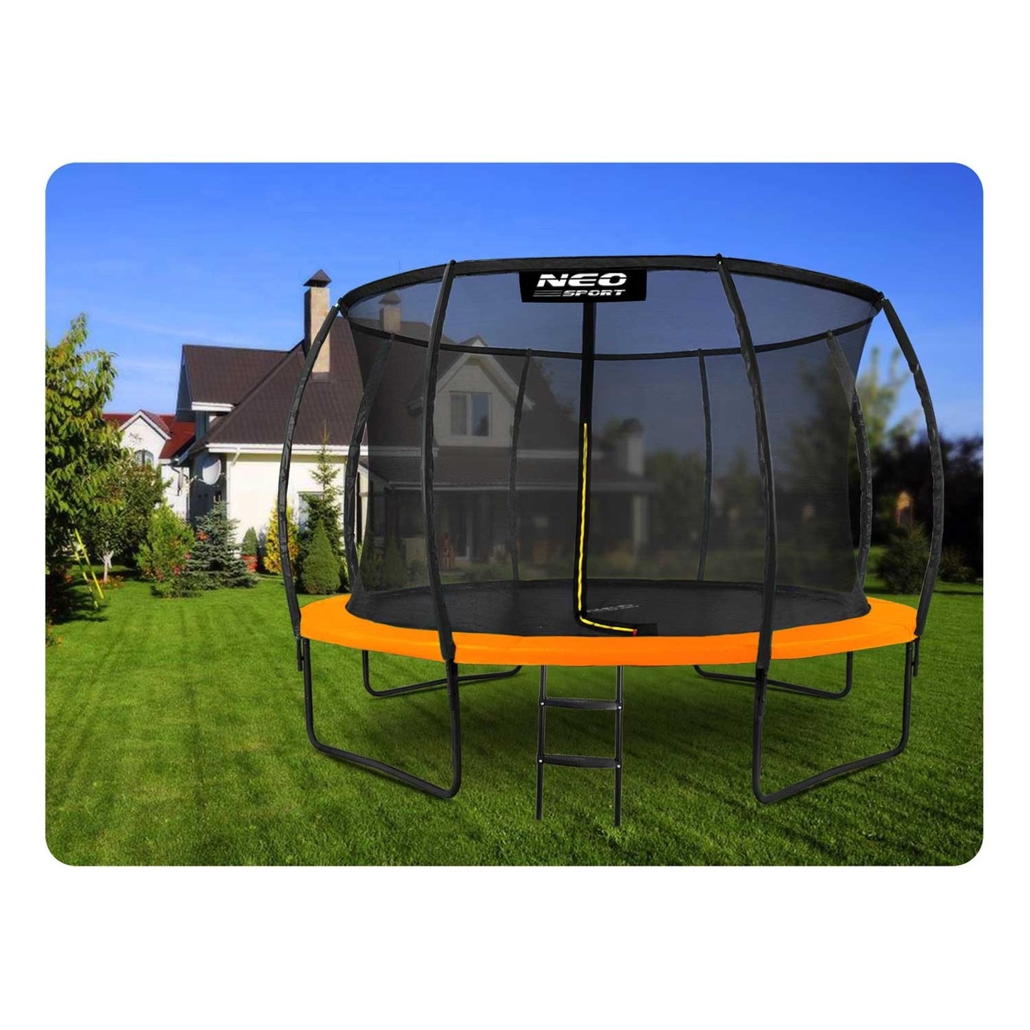 Profiled garden trampoline 12ft/374cm with Neo-Sport internal net