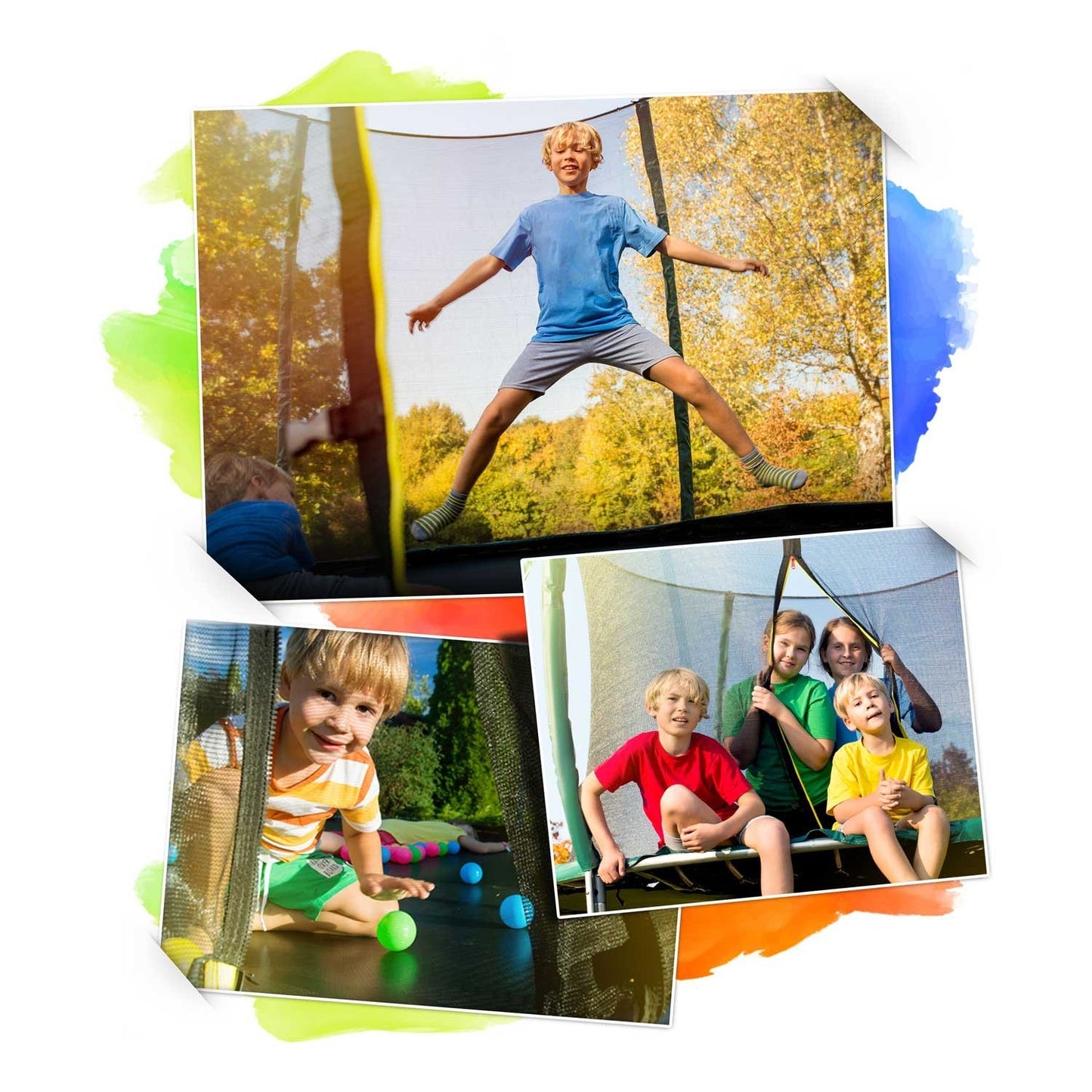 Profiled garden trampoline 14ft/435cm with Neo-Sport internal net