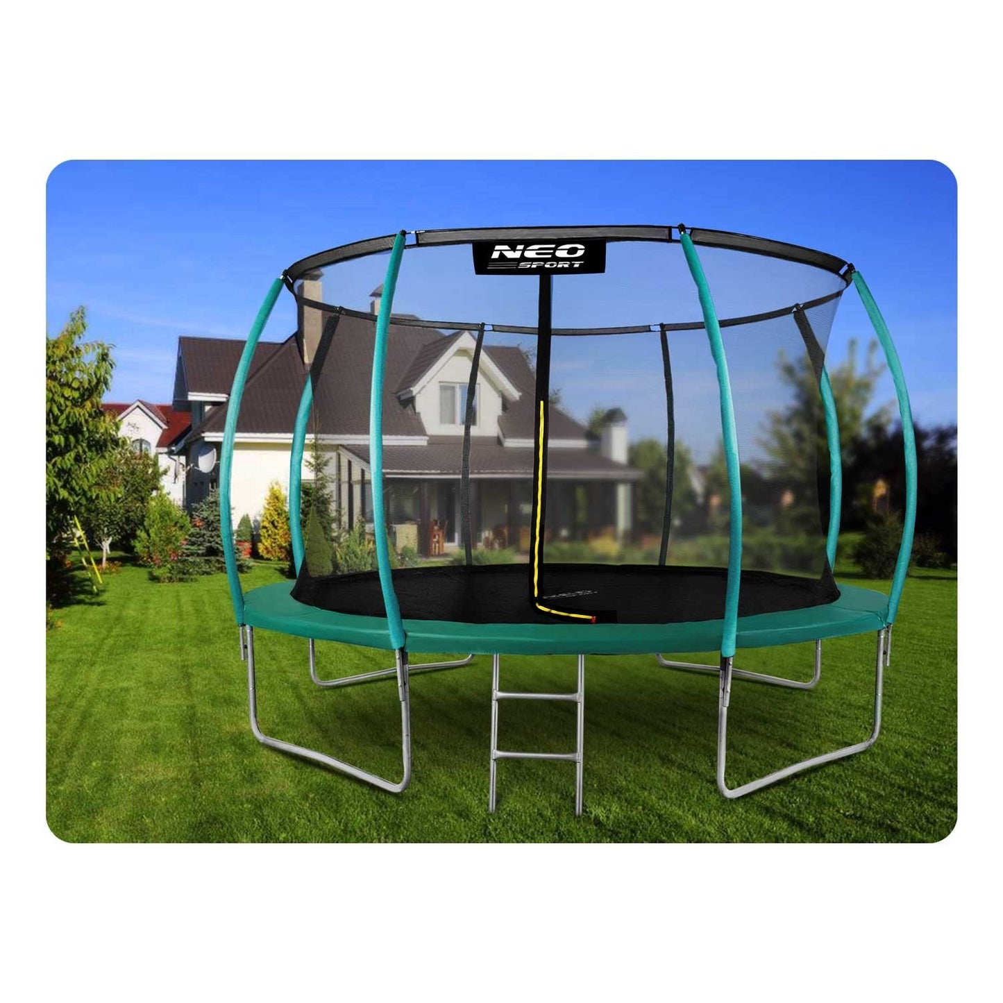 Profiled garden trampoline 14ft/435cm with Neo-Sport internal net