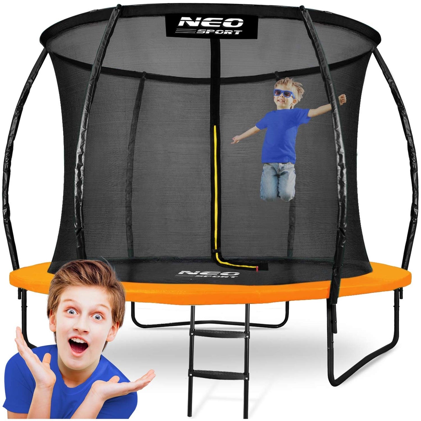 Profiled trampoline for the garden 10ft/312cm with inner protective net Neo-Sport