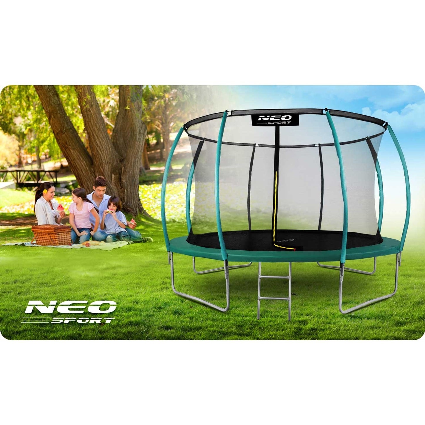 Profile trampoline 12ft/374cm with inner safety net from Neo-Sport