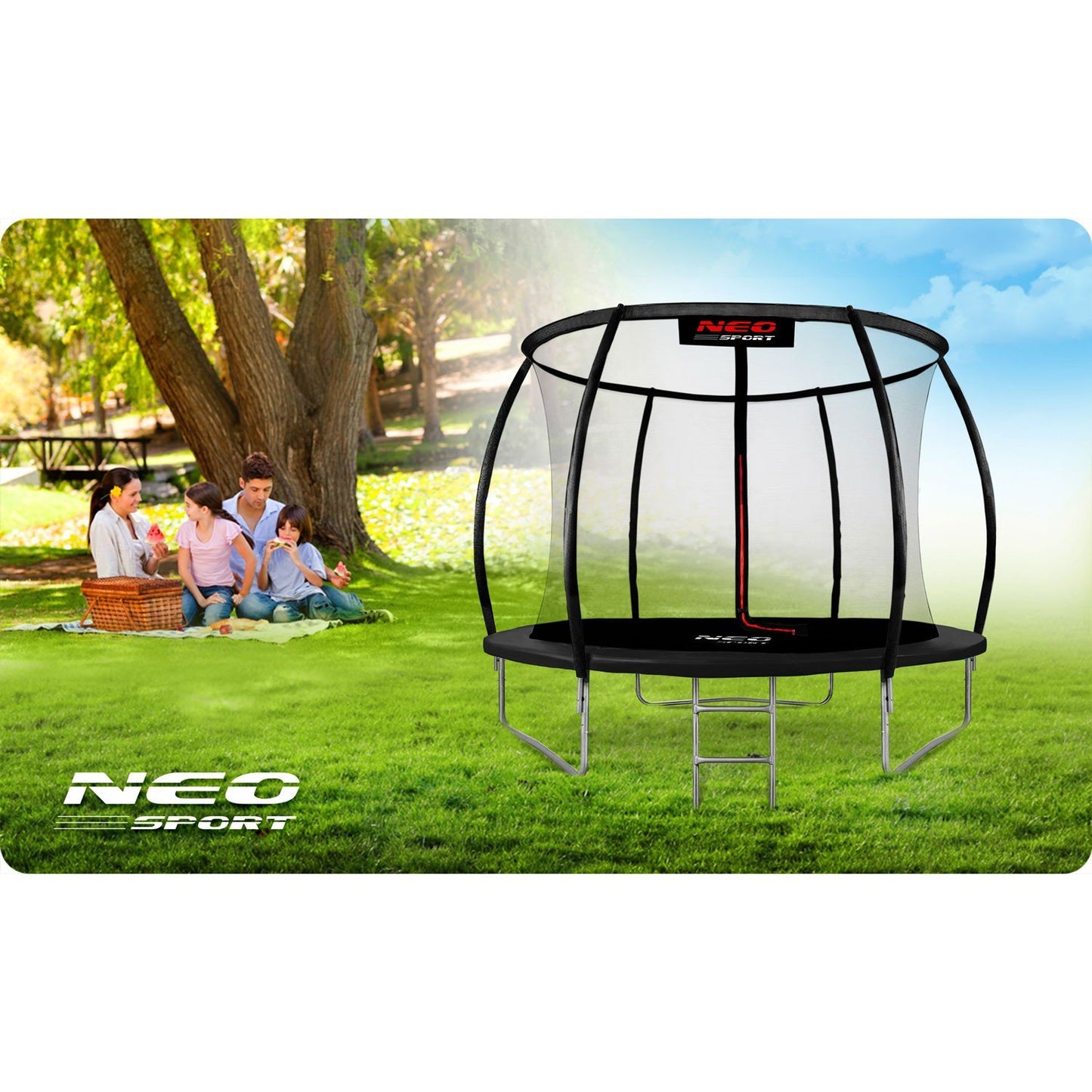 Profile trampoline for garden 8ft/252cm with inner protective net from Neo-Sport