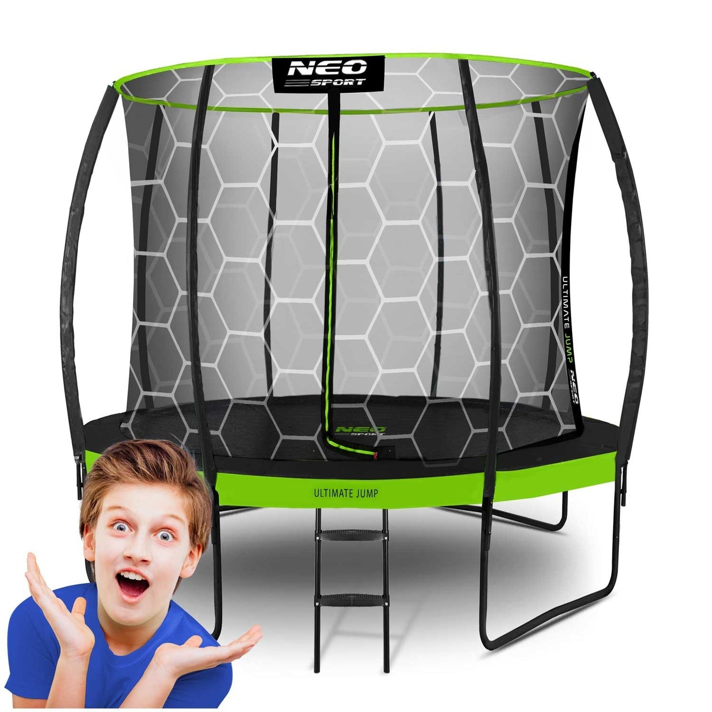 Profile trampoline for the garden 8ft/252cm with internal protective net Neo-Sport