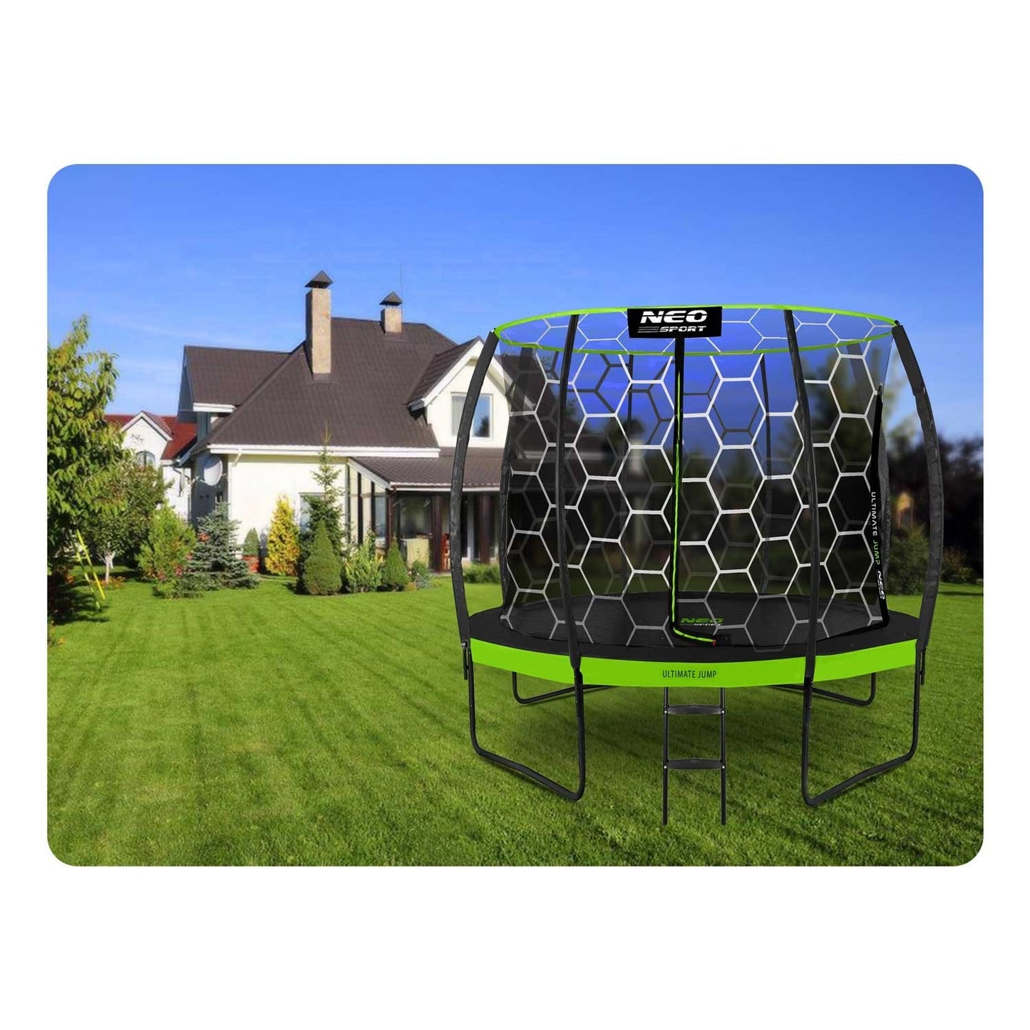 Profile trampoline for the garden 8ft/252cm with internal protective net Neo-Sport