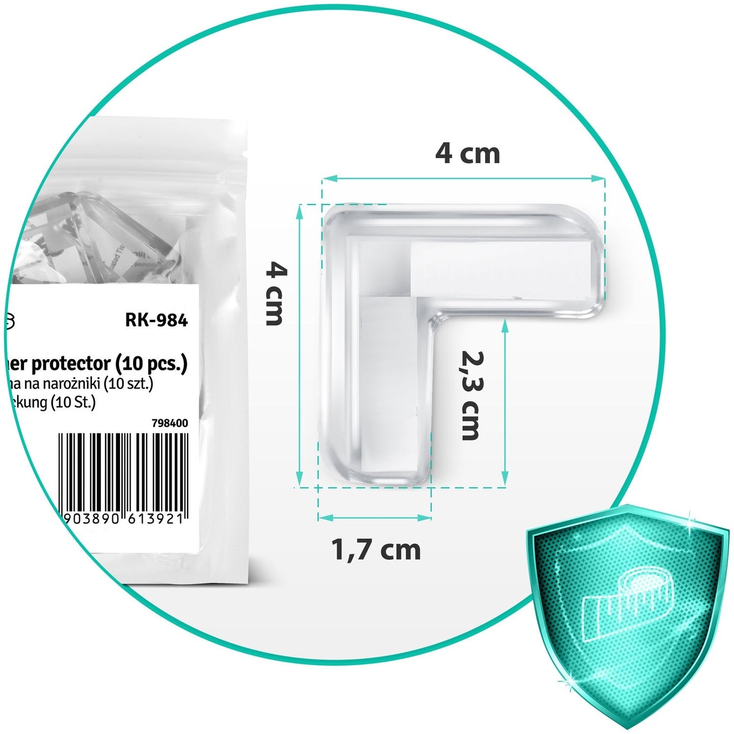 Protection for corners Ricokids 798400, 10 transparent
