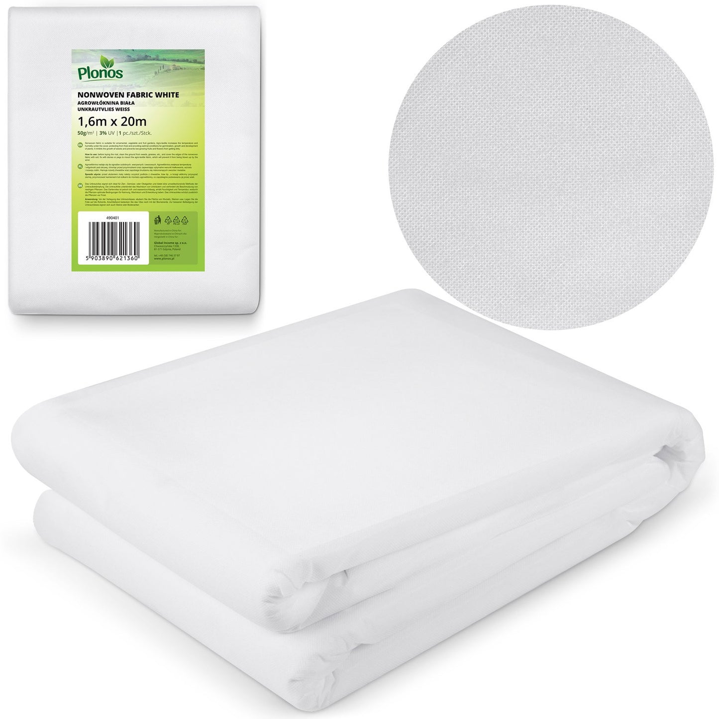 Protective cloth for cultivation 2000 cm x 160 cm Plonos - white