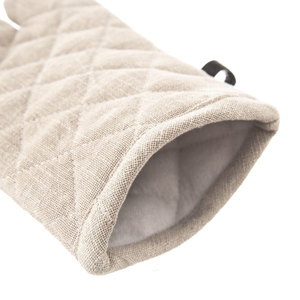 Protective cotton glove with leather loop for hot dishes