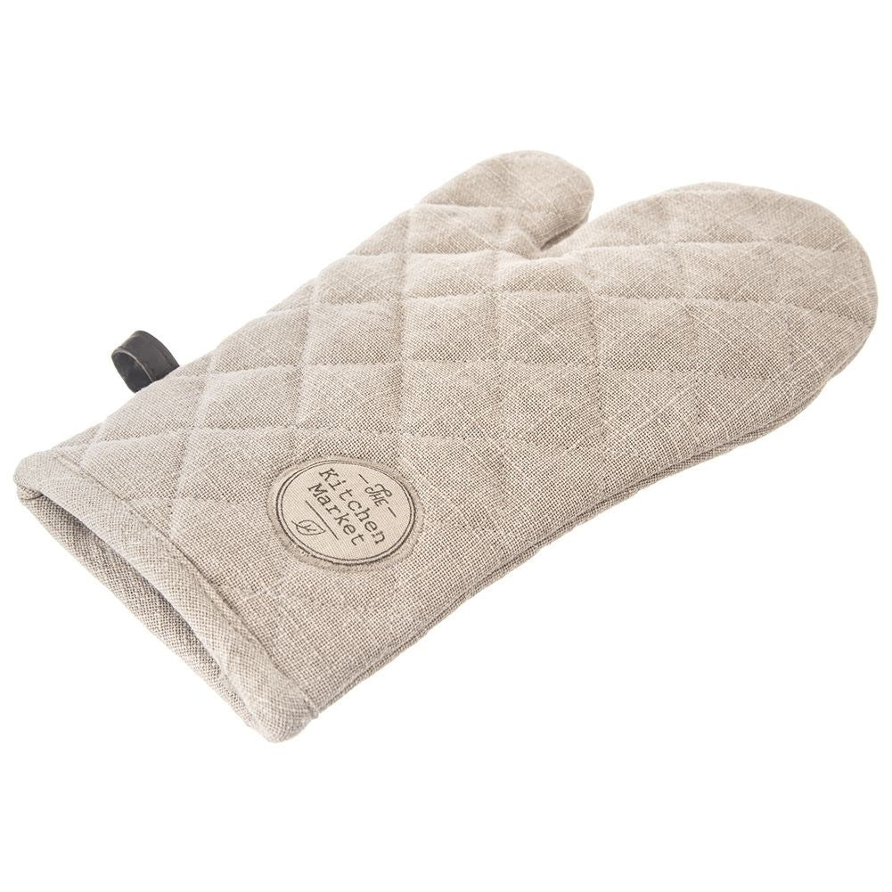 Protective cotton glove with leather loop for hot dishes