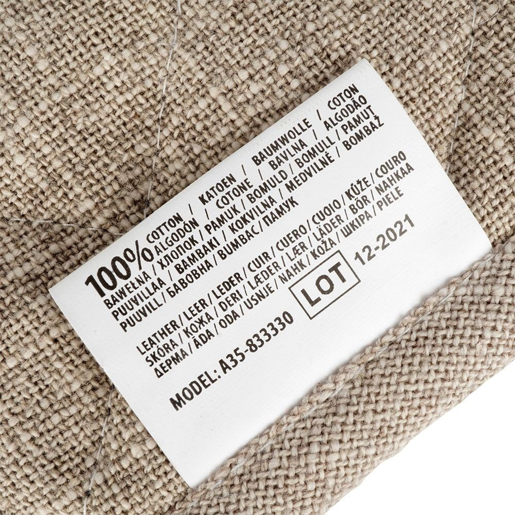 Protective cotton kitchen glove with leather loop for hanging