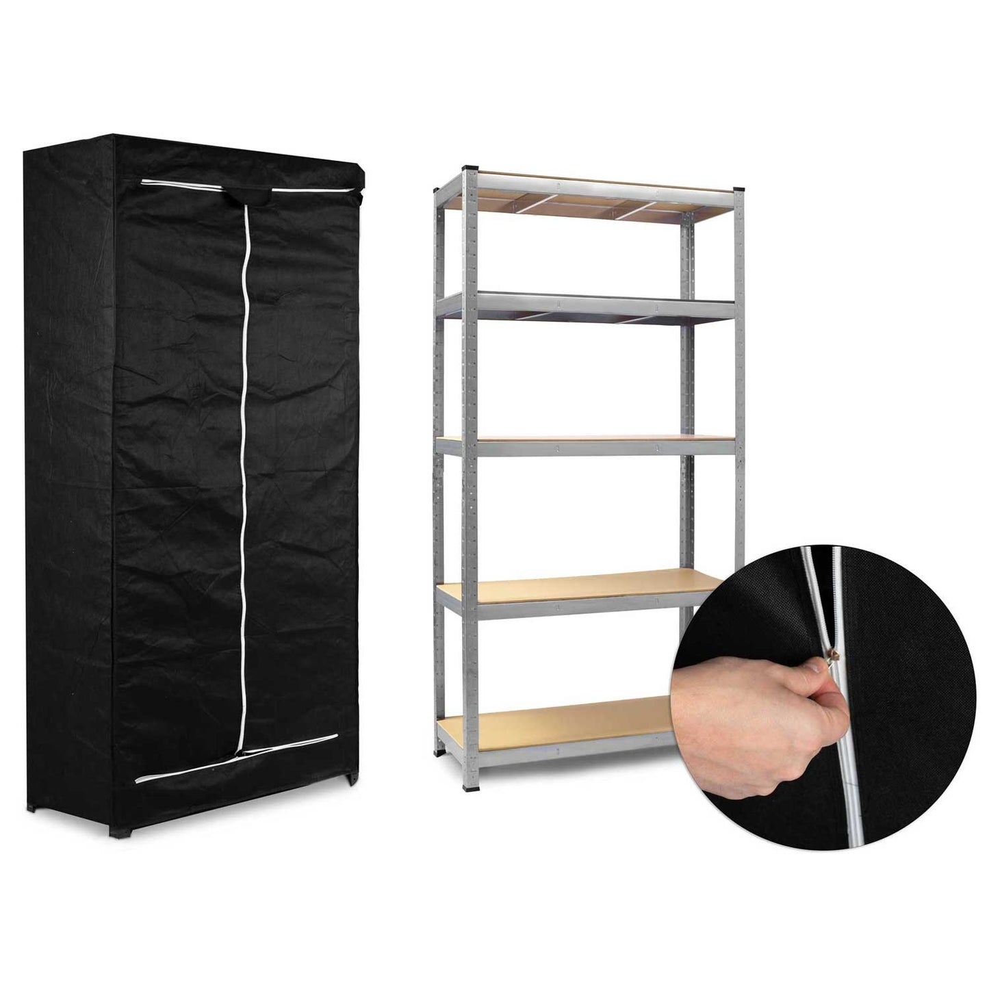 Protective cover for shelf 180 x 90 x 40 cm - black