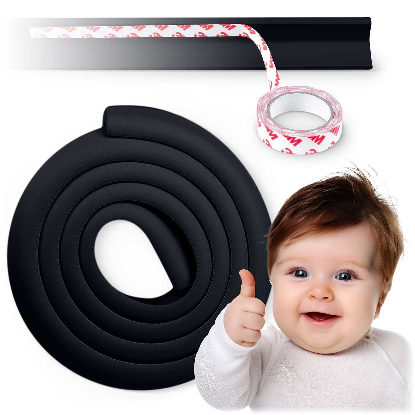 Protective foam tape Ricokids 798701 black 2 m