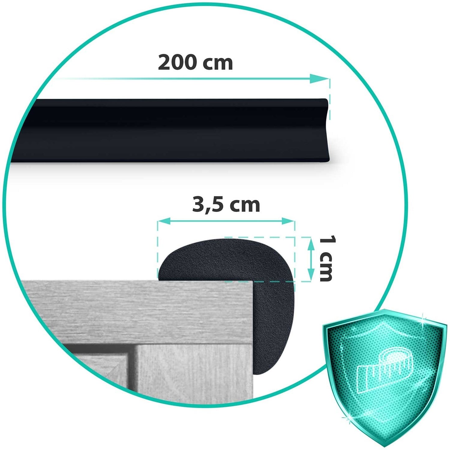 Protective foam tape Ricokids 798701 black 2 m