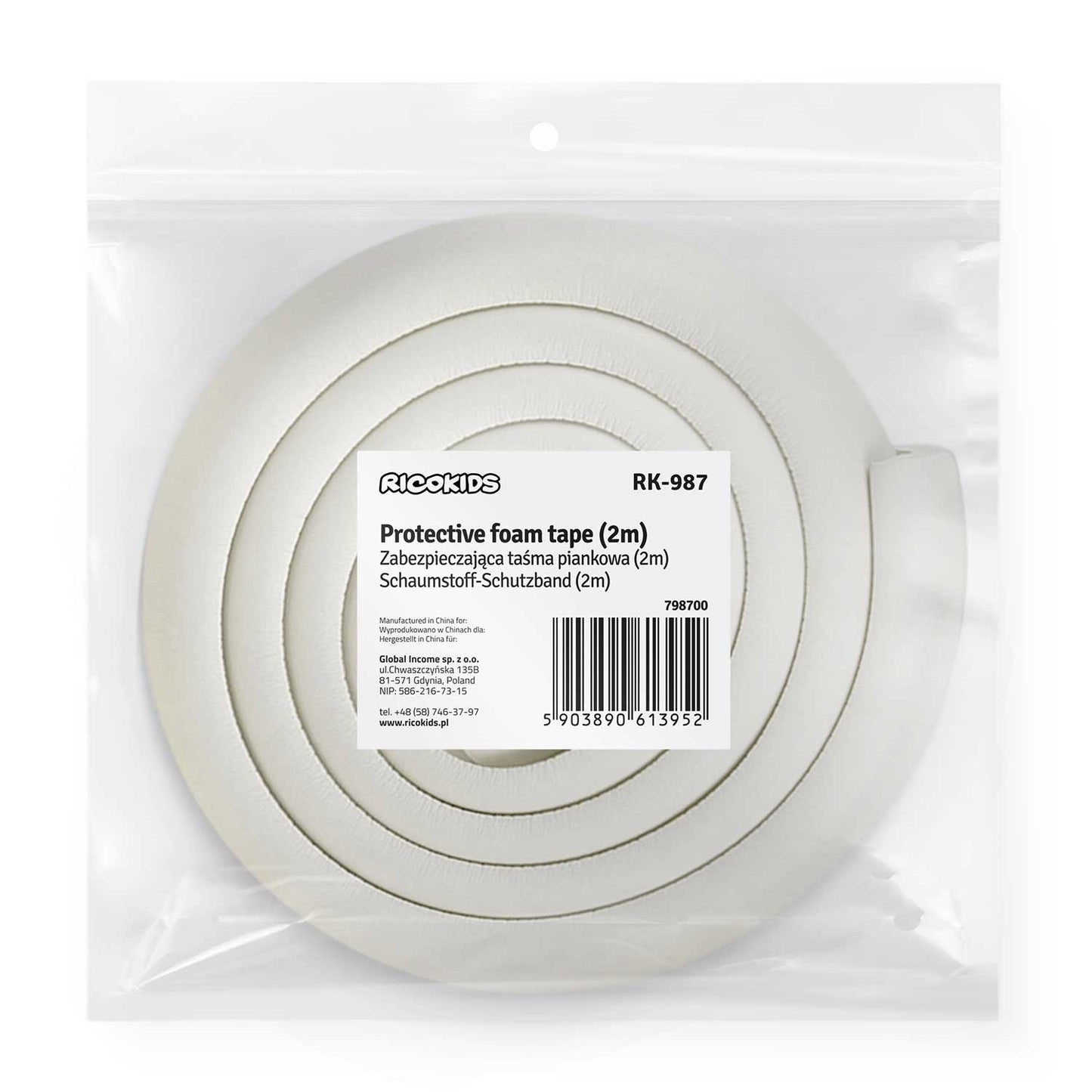 Protective foam tape Ricokids white 2 m