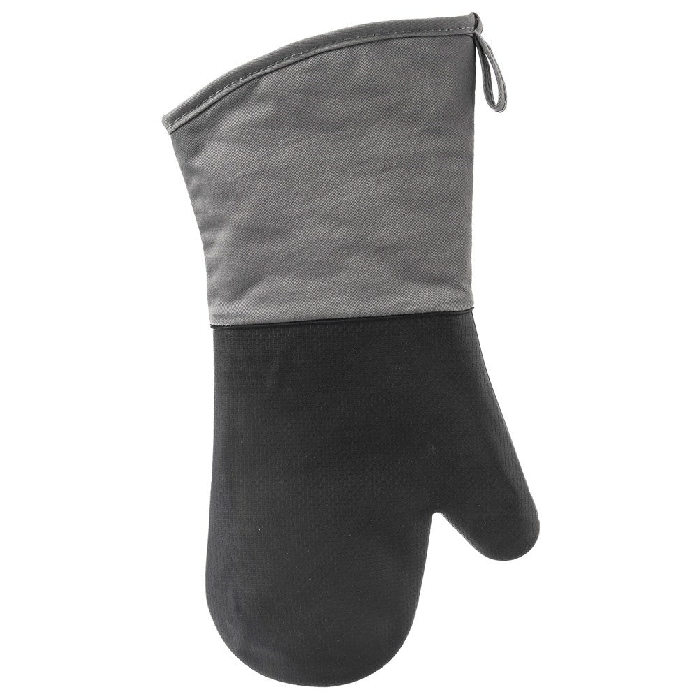 Protective heat-resistant silicone oven mitt with cotton