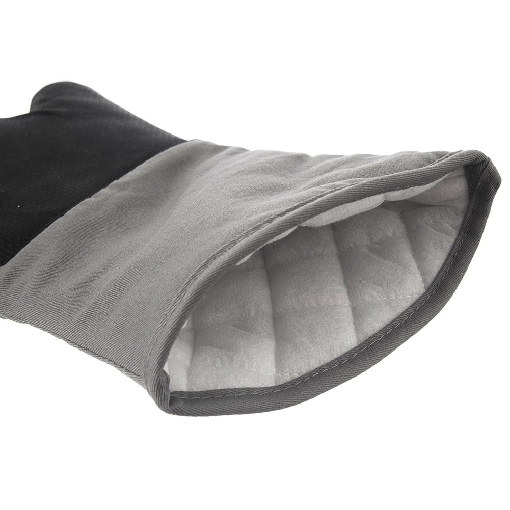 Protective heat-resistant silicone oven mitt with cotton