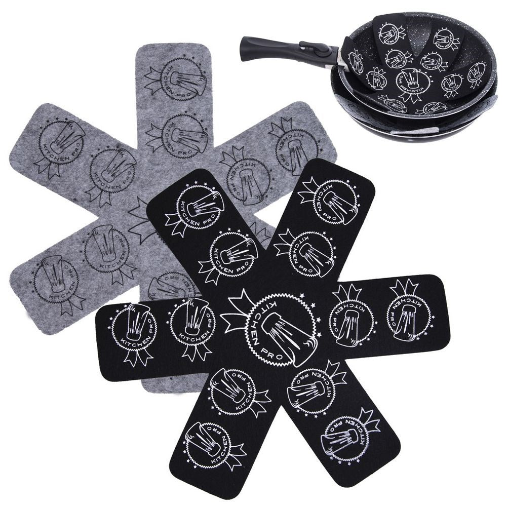 Protective mat for kitchen utensils - Black/Grey, Set of 2