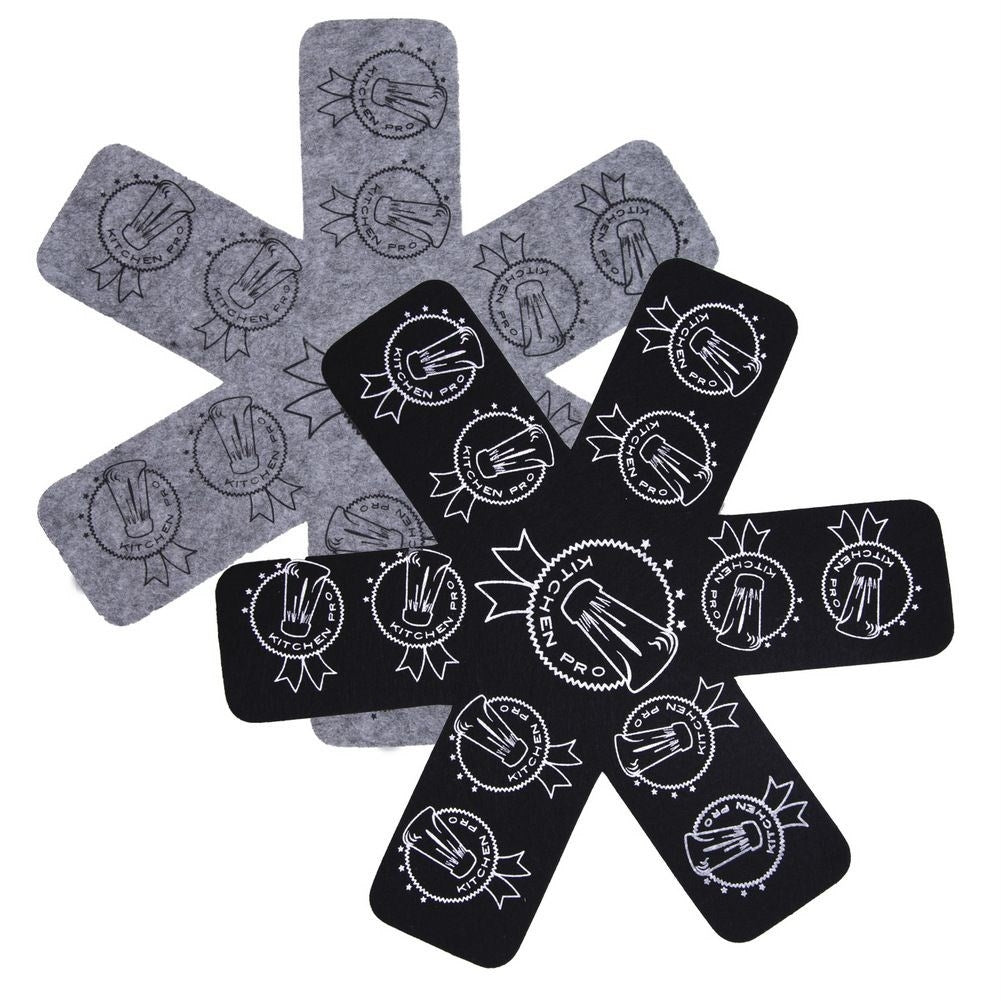 Protective mat for kitchen utensils - Black/Grey, Set of 2