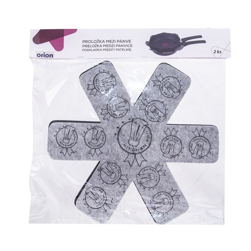 Protective mat for kitchen utensils - Black/Grey, Set of 2