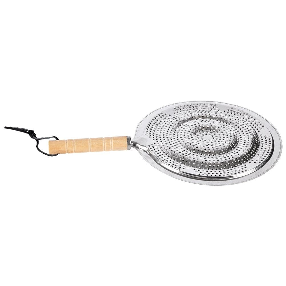 Protective plate for gas stove in stainless steel with wooden handle