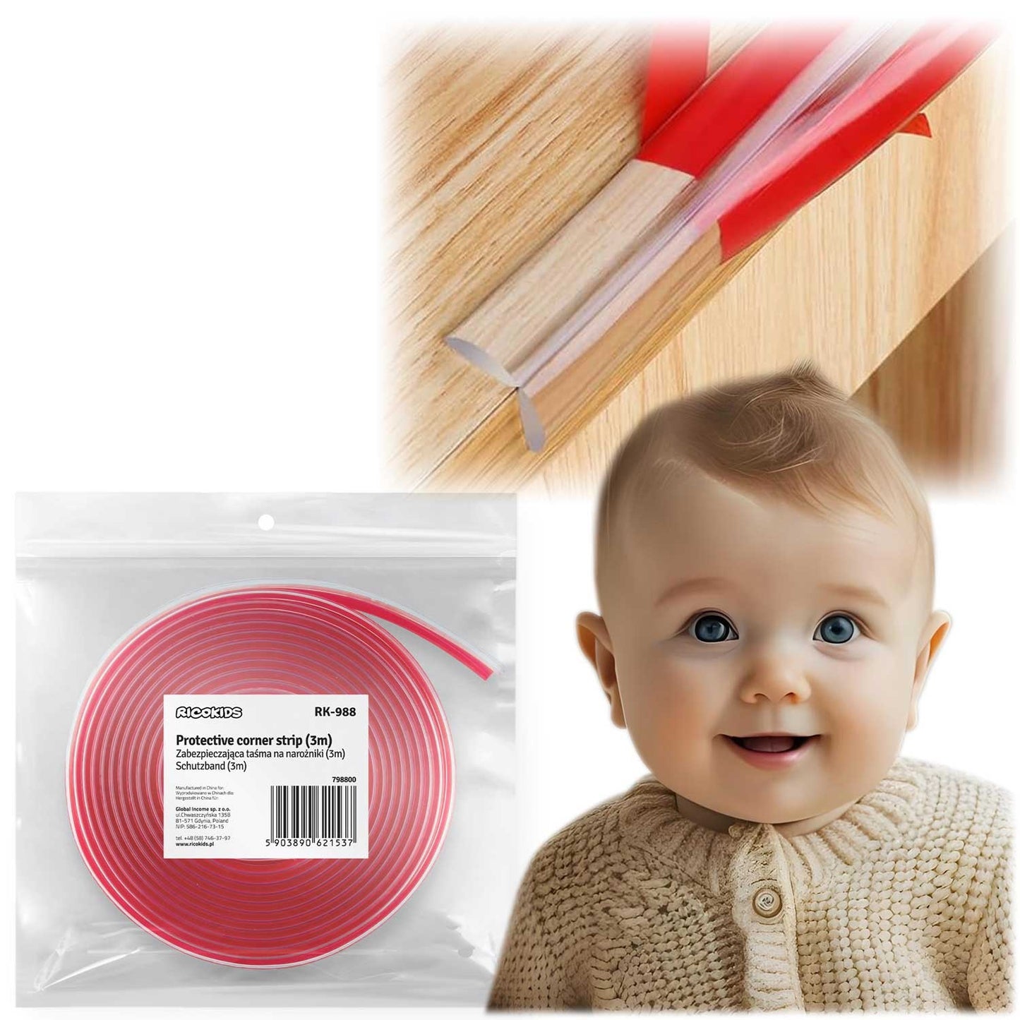 Protective tape for corners 3 m Ricokids RK-988