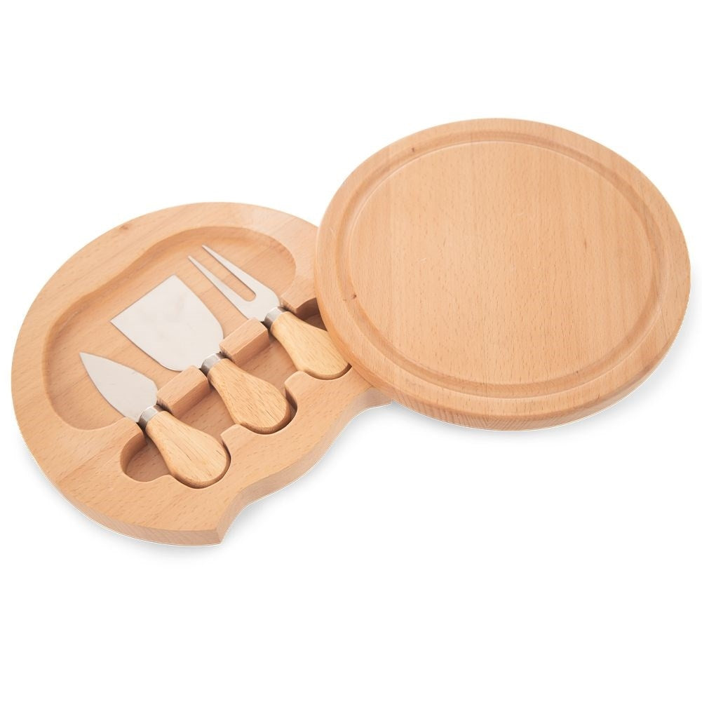 Pull-out cheese tray with knives for easy serving