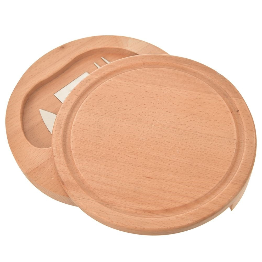 Pull-out cheese tray with knives for easy serving