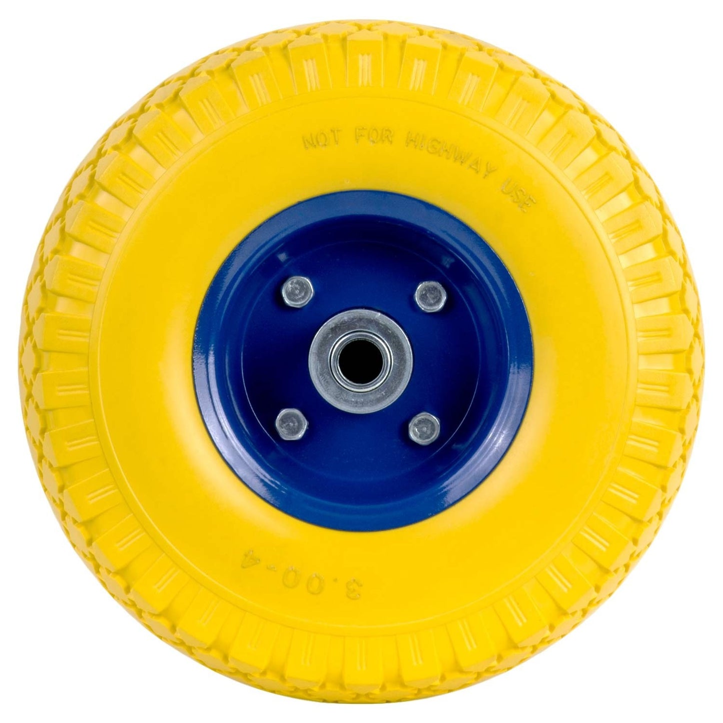 Puncture-free wheelbarrow wheel 3.00-4, yellow-blue