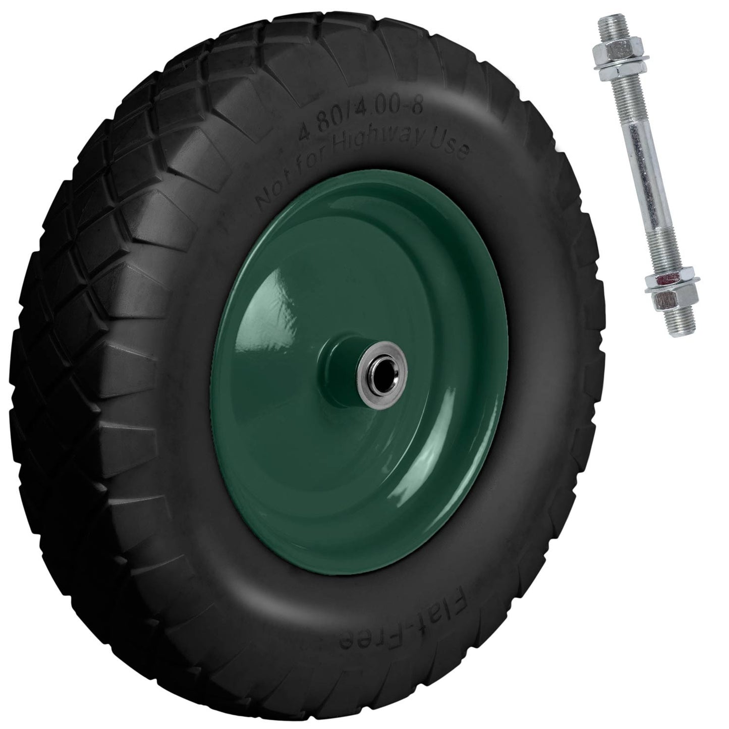 Puncture-free wheelbarrow wheel 4.00-8, black-green, Humberg