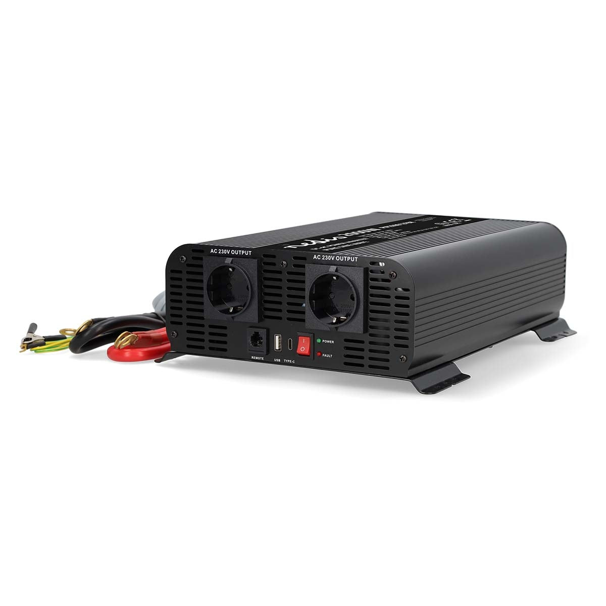 Pure Sine Wave Power Inverter, 2000W, 12V to 230V, USB-C