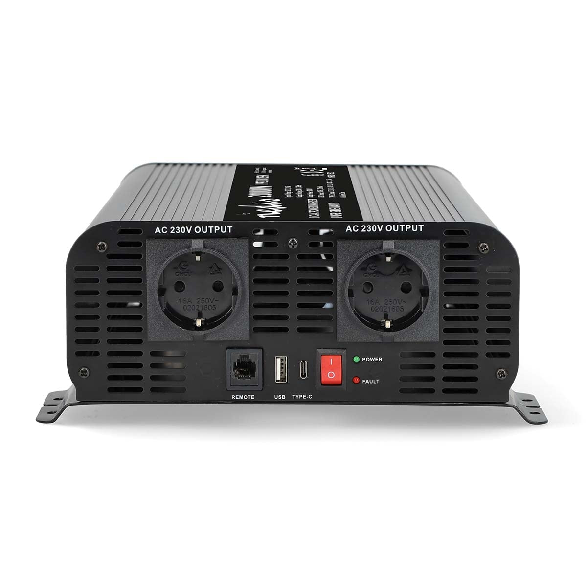 Pure Sine Wave Power Inverter, 2000W, 12V to 230V, USB-C