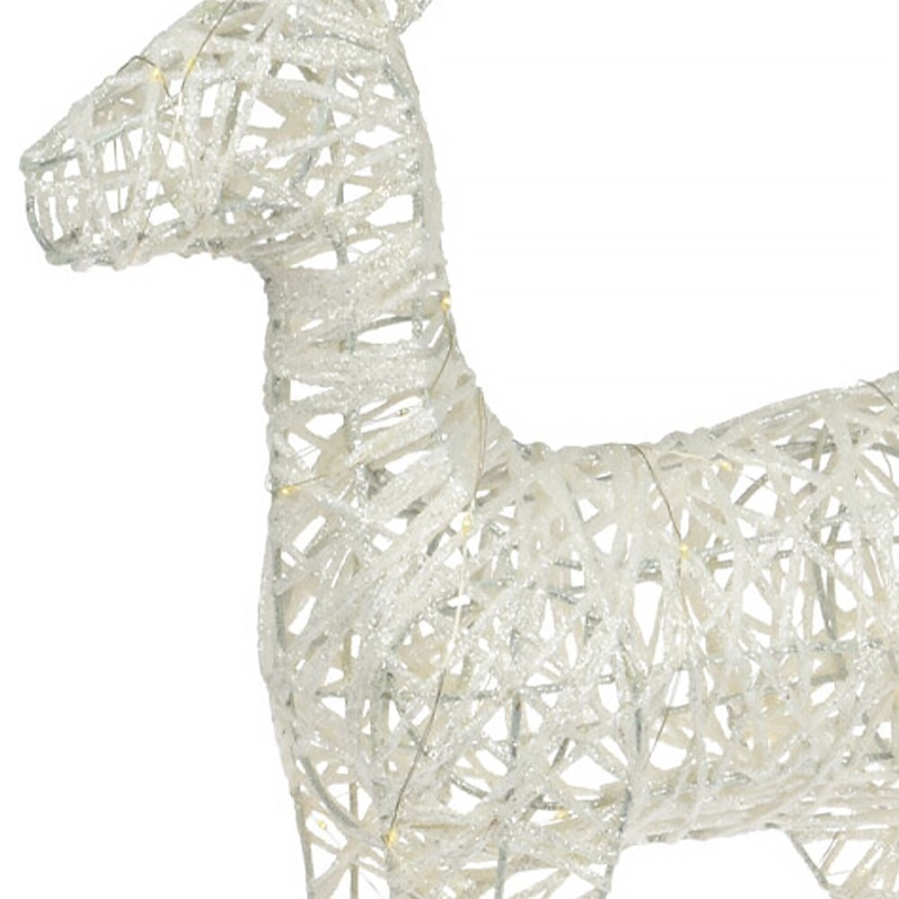 Pure decoration with 45 LED lights for Christmas, white with silver glitter
