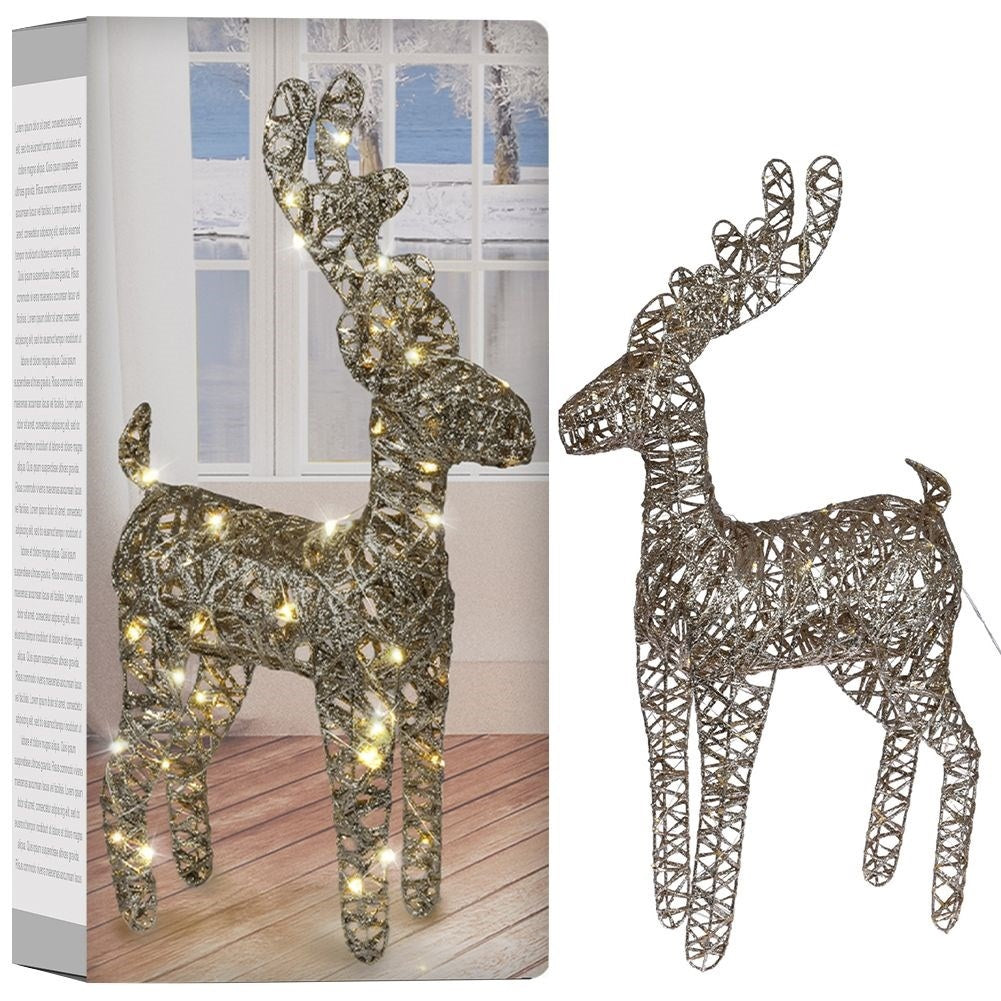 Pure gold with 60 LED lights and golden glitter for Christmas