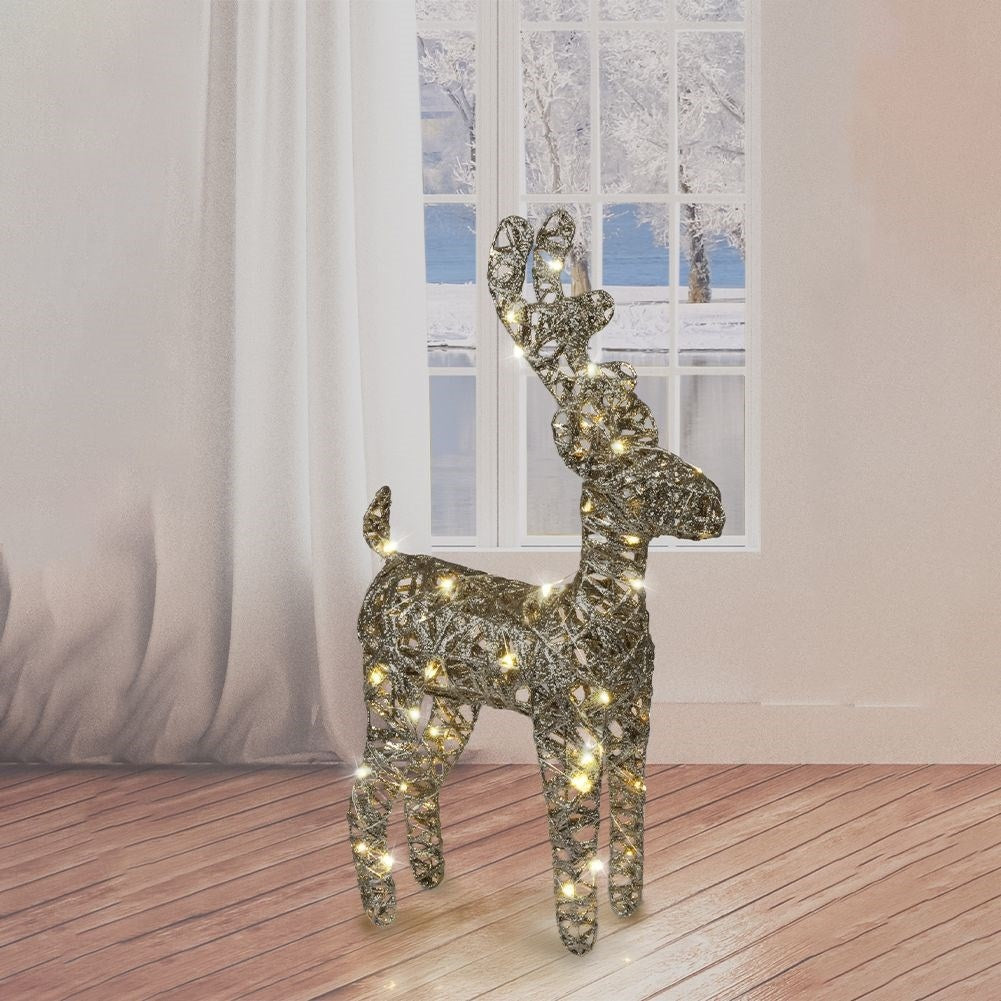 Pure gold with 60 LED lights and golden glitter for Christmas