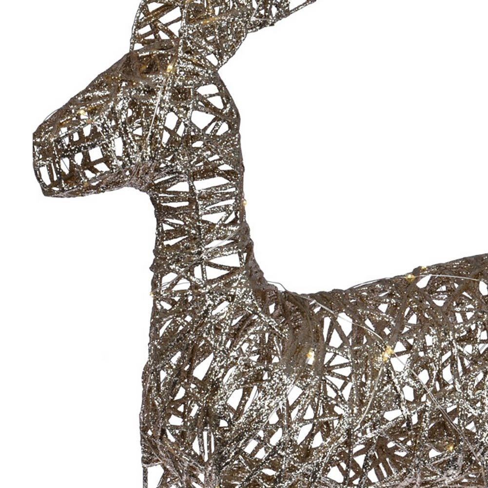 Pure gold with 60 LED lights and golden glitter for Christmas