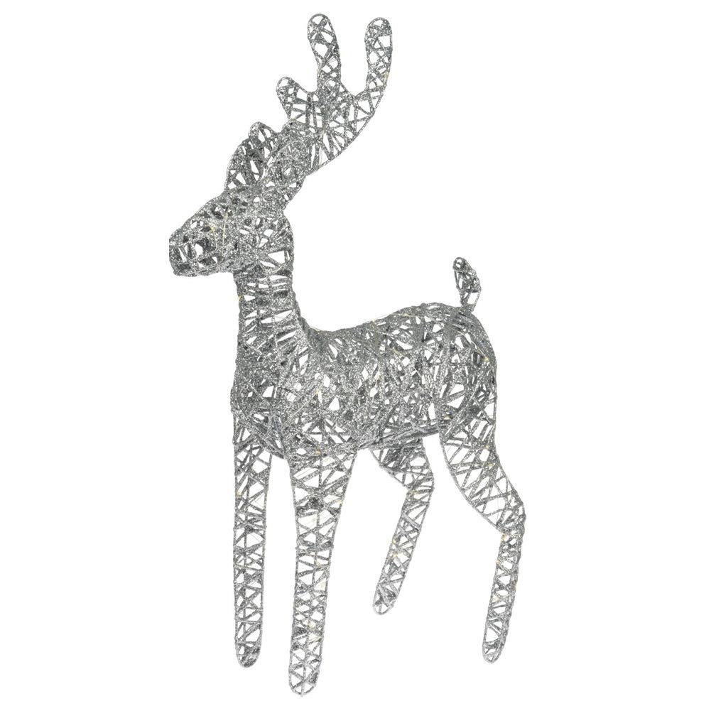 Pure with 60 LED lights, silver colored with glitter for Christmas