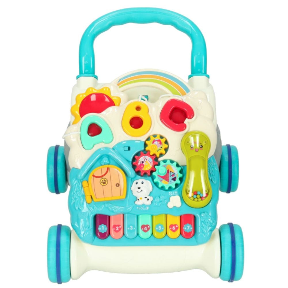 Pusher walker interactive educational table 4-in-1 blue